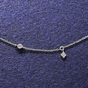 NOVAMART Fine Minimalist 925 Sterling Silver Daily Wear <b>Necklace</b> <b>Chain</b> with Crystals Wholesale Export - Product Image 3