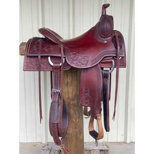 Classic English <strong>Saddle</strong> Durable <strong>Synthetic</strong> and Genuine Leather <strong>Horse</strong> <strong>Saddle</strong> for <strong>Western</strong> Ranch Riding Cutter Style