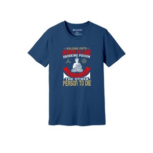 Camiseta informal de algodón 100% con impresión de temas de Buda en 3D, 12 opciones de color, 160-180, colocación de diseño personalizable GSM pesado - Product Image 1