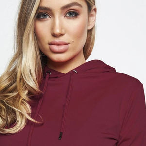 Sweat à capuche zippé personnalisé avec logo brodé pour femme, en coton éponge respirant, uni, écologique, séchage rapide, idéal pour l'hiver - Product Image 5