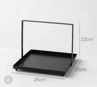 Plateau de service rectangulaire en métal doré de luxe VISHAL HANDICRAFT avec poignée transparente, taille personnalisée pour la maison, les hôtels et les restaurants