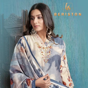 Conjunto de traje de seda viscosa Premium para adultos Tallas disponibles 38-44 con forro de algodón con estampado digital Parte inferior de Santoon para Indio - Product Image 2