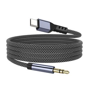 <span class=keywords><strong>Cable</strong></span> de Audio USB-C a 3.5mm AUX <span class=keywords><strong>con</strong></span> Blindaje Combinado, Revestimiento de Nailon Trenzado, Conductor de Cobre Desnudo para Uso en Auto y Equipo Estéreo Doméstico - Product Image 1