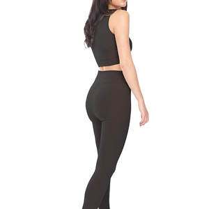 Ensemble de vêtements de sport pour femmes, leggings de yoga, soutien-gorge de sport, sans couture, extensible dans quatre directions, séchage rapide, respirant, pour la salle de sport et les exercices - Product Image 2
