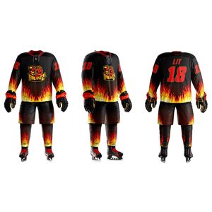 Ensemble de maillot de hockey sur glace à manches longues unisexe pour hommes, vêtements de sport à prix raisonnable avec personnalisation d'équipe OEM - Product Image 1
