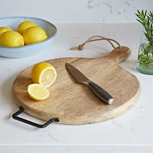 Planche à découper ronde en bois de manguier faite à la main en gros - Planche à fromage - Product Image 2