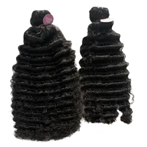 Extensiones de cabello humano de onda profunda con extremos rizados para agregar reflejos y color de un solo donante