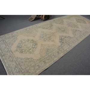 Tapis turc vintage 4,8 x 12,7 pieds, tapis de couloir, tapis rayé gris - Product Image 2