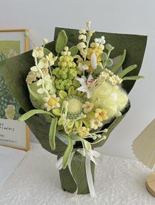 Nouveau bouquet de roses artificielles faites à la main, grandes, en crochet tricoté avec du fil, pour mariage, Saint-Valentin ou cadeaux de Noël - Product Image 6
