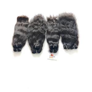 Extensions de cheveux humains ondulés droits bruts de temple indien à cuticules alignées Paquet de traitement de couleur naturelle en gros - Product Image 2