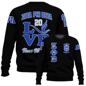 Zeta Phi Beta 1920 ZPhiB Sororité Pull En Tricot Bleu Blanc Grec Vie Chenille Lettres Divine Neuf Sororité Pull - Product Image 6