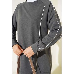 Stripe Detailed Two Thread Túnica Juego de 2 piezas Smoke - Product Image 1