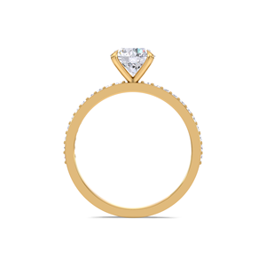 Anillo de Compromiso Solitario de Diamante de Corte Brillante Redondo de Lujo de 1.0 ct en Oro Amarillo, Blanco y Rosa de 18K - Product Image 4