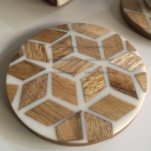 Home Creative Resin Wooden Coaster Round square Coaster <b>Custom</b> <b>Cup</b> Coaster for Offices Home Hotels Christmas Wedding Parties - Product Image 5
