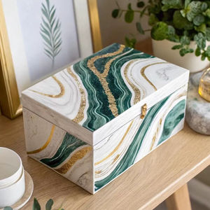 Caja de Joyería Artística de Resina Hecha a Mano - Regalo de Boda, Decoración del Hogar, Almacenamiento, Navidad, Día de San Valentín, Fiesta - Product Image 1