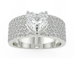 Bague Moissanite coupe coeur bague de fiançailles ronde bague en diamant Solitaire bijoux personnalisés cadeau pour elle - Product Image 3