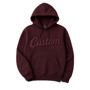 Sweat à capuche unisexe décontracté en molleton gris avec imprimé lettres en relief personnalisé Fly Fit, coupe régulière, poche avant, idéal pour l'hiver - Product Image 3