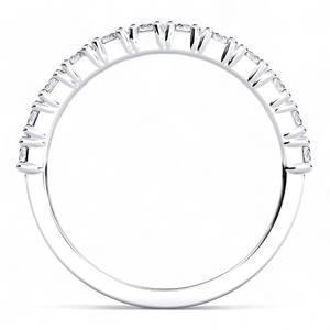 0.80 Carat E-F/VVS-VS Moissanite Round Cut Diamond Full Eternity Pave <b>Set</b> Wedding <b>Ring</b> Made in Platinum <b>For</b> <b>Women</b> - Product Image 5