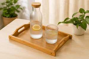 Plateaux de service en bois naturel avec poignées, écologiques, faits à la main, modernes, luxueux, lavables au lave-vaisselle, pour restaurants, hôtels, fêtes, personnalisables - Product Image 4