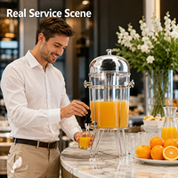 Distributeur de jus commercial en acier inoxydable 8L avec robinet pour hôtel, restaurant, buffet, restauration