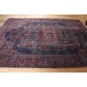 Alfombra Turca, Alfombra Extra Grande de 7x10,3 pies, Alfombra Azul Ikat - Product Image 3