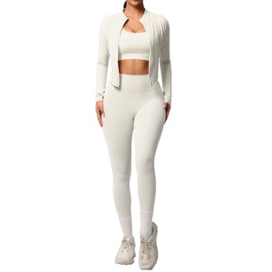 Conjunto de Yoga Deportivo para Mujer, Personalizado, Otoñal, Sin Costuras, Transpirable, Cómodo, Suave, Sujetador Deportivo y Leggings Ligeros para Entrenamiento Diario - Product Image 4