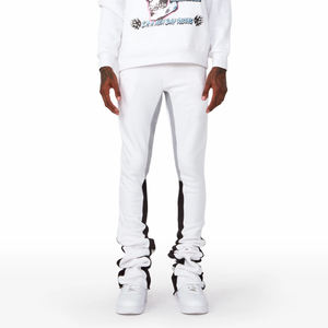 Los mejores fabricantes de ropa de Pakistán, pantalones acampanados personalizados, chándal de jogging de algodón con estampado desteñido al sol lavado con ácido Vintage para hombres - Product Image 4