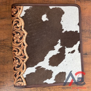 Nouveau portefeuille de planificateur d'affaires en cuir véritable de qualité supérieure personnalisé dossier en cuir de vachette A4 classeur de documents avec porte-carte - Product Image 1