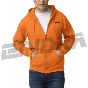 เสื้อฮู้ดซิปสีส้ม สไตล์ลำลองทันสมัย ผ้าเนื้อนุ่ม สวมใส่สบาย ทรงหลวม ใส่ได้ทุกวัน สำหรับผู้ชายและผู้หญิง เทรนด์ทุกฤดูกาล - Product Image 1