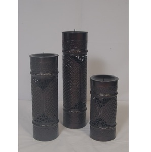 Venta directa portavelas de metal linternas vintage jaula de pájaros negra linternas de metal hexagonales decorativas para boda fiesta en casa - Product Image 4