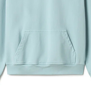 Trendy Unisex 600GSM Ice Blue Hoodie PULLOVER OEM Logo Custom Luxe Streetwear Heavyweight Oversized Thick Fleece Washed Quickdry - Product Image 3