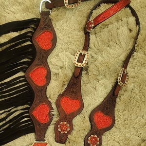 Juego de tachuelas de caballo de tiro completo de lujo Premium, cuello de pecho de cuero occidental de alta calidad, logotipo personalizado, ecuestre de temporada - Product Image 5