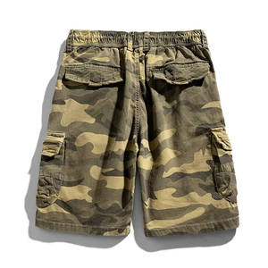 Pantalones Cortos Cargo Lisos para Hombre, de Verano, con Cintura Elástica, Pierna Recta, 100% Algodón, Ecológicos y Transpirables - Product Image 2