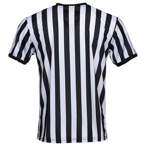 Custom Men's Football Referee Jersey Sports Uniform with <b>Black</b> & <b>White</b> <b>Stripe</b> <b>Shirt</b> Customizable Soccer Wear - Product Image 6