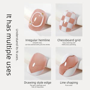 R S Nail Wholesale - Pincel para Decoración de Uñas, Gel Blanco y Negro, Colores Clásicos, Diseño de Pintura para Uñas <span class=keywords><strong>con</strong></span> Pincel Fino, <span class=keywords><strong>Manicura</strong></span> <span class=keywords><strong>Francesa</strong></span> DIY - Product Image 3