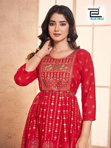 Vestido Anarkali largo elegante de la mejor calidad con bordado y diseño elegante disponible a precios asequibles - Product Image 5