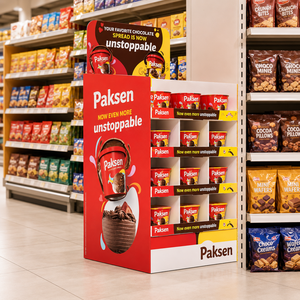Rak Promosi Supermarket untuk Cokelat dan Saus <span class=keywords><strong>Dessert</strong></span>, Terbuat dari Karton Kompartemen Ramah Lingkungan yang Dapat Didaur Ulang - Product Image 1