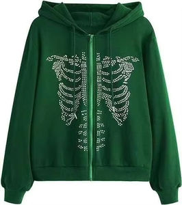 2026 Custom Long Sleeve Winter Embroidered Solid Color <b>Men</b> Rhinestone <b>Hoodie</b> High Quality Print Logo Thick Unisex - Product Image 1