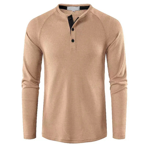 T-shirt pour homme, nouvelle collection automne-hiver, couleur unie, manches longues, sous-vêtement, chemise Henry, t-shirt à col en V pour homme - Product Image 6