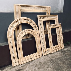 Espejo de mimbre hecho a mano para decoración del hogar, espejo de pared antiguo - Product Image 6