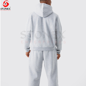 Survêtement pour homme Survêtement à capuche chaud d'hiver pour homme Pantalon de survêtement décontracté solide Ensemble de jogging Vêtements d'entraînement de gymnastique - Product Image 4