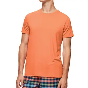 Basel Micro Modal Stretch Heavyweight Orange Color High Quality 100% Cotton Mix Sizes T Shirt