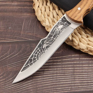 OEM ODM Personnalisable Vente en Gros Couteau Droit en Acier Inoxydable Offre Spéciale Manche en Bois de Carbone pour Camping en Plein Air Chasse de Survie - Product Image 4