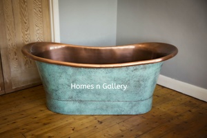 Recién llegado, bañera caliente de cobre moderna y elegante, construcción de Metal sólido, diseño único para uso en el baño de adultos - Product Image 1