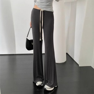 กางเกงวอร์มเอวสูงของผู้หญิงกางเกงผ้าแคนวาสสำหรับใส่ได้ทุกวันมีแถบคาดเอวยางยืดและกระเป๋าสวมใส่สบาย - Product Image 2