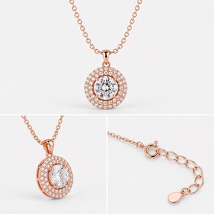 Elegant Classic Pendant Necklace for Women with Flower Shape Link <b>Chain</b> <b>Copper</b> Alloy Engagement Jewelry - Product Image 5