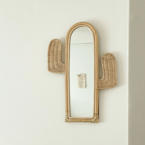 New Arrival Cactus Rattan <b>Mirror</b> Moroccan Vibe Eye-catching Hanging Wall <b>Mirror</b> Home Decoration From Vietnam - Product Image 5