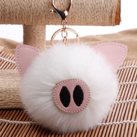 Jouets en peluche personnalisés en forme de cochon de dessin animé pas chers, porte-clés mignons, pelucheux et colorés, pendentif cochon, jouets en peluche personnalisés pour enfants