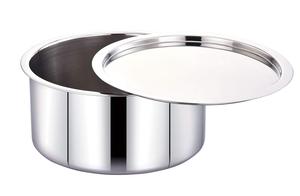 Ensemble d'ustensiles de cuisine gratuits Patila 1 litre en acier inoxydable avec couvercle Topia Bhaguna de taille parfaite - Product Image 2