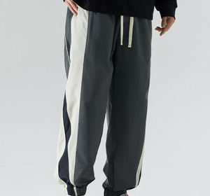 Venta al por mayor OEM moda Pantalones de chándal empalme personalizado Jogging pantalones impresos lisos deportes Jogger hombres - Product Image 3